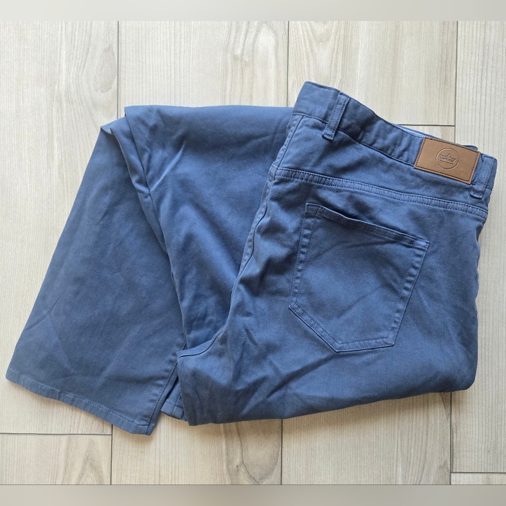 Peter Millar Ultimate Sateen Five Pocket Pant In Navy. Size 38 (H7)